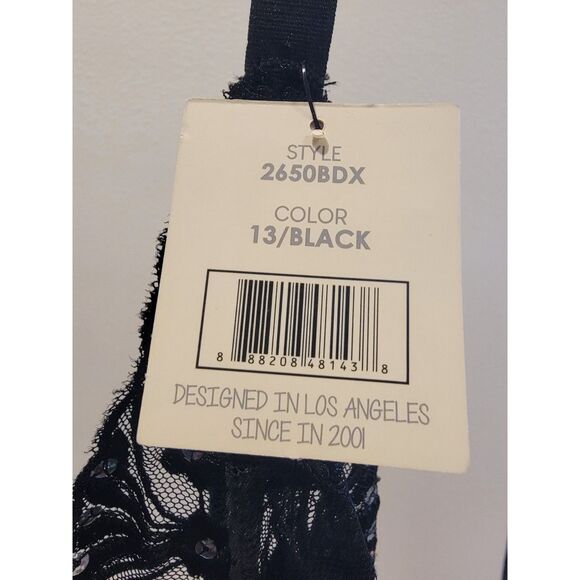 NWT Spree Intimates Black Sheer Floral Babydoll, XL - Style #2650BDX - Picture 6 of 7